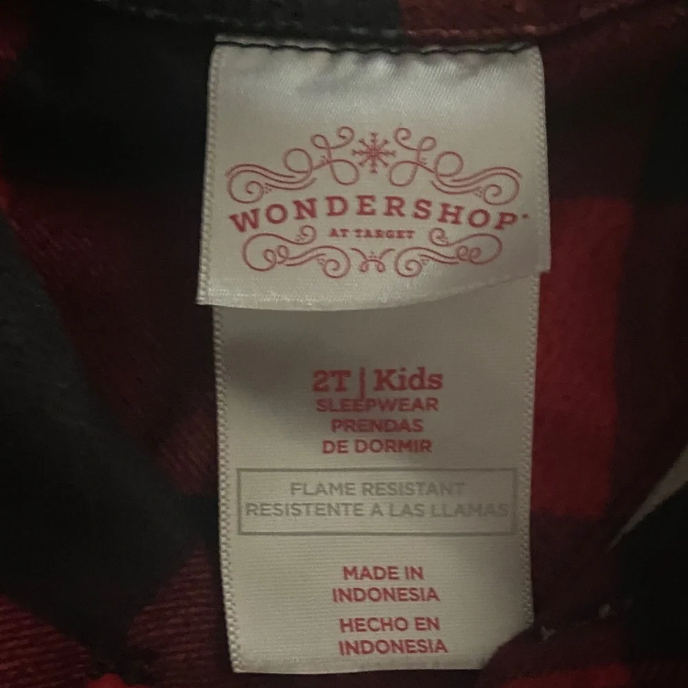 Wondershop Red and Black Buffalo Plaid Kids Pajama Set